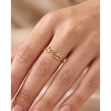 İndigo Takı Kemal Atatürk Imza Altın Kaplama Gümüş Yüzük