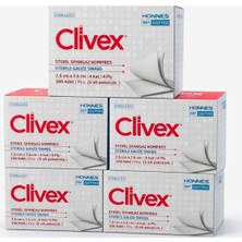 Clivex Steril  Kompres 7.5x7.5 cm 4 Kat 100 Adet Gazlı Bez Steril Kompres  (5 Alt Paket)