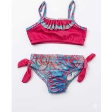 Beniizle Yaprak Desenli Kız Çocuk Bikini Takımı