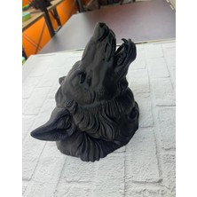 M Merc Giyim Siyah Ayı Figürü Duvar Dekoru Asılabilir Hediyelik Heykel 25X19 cm