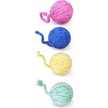 Majo Kedi Oyuncağı Kuyruklu Örgü Top 4 cm x 4 Adet