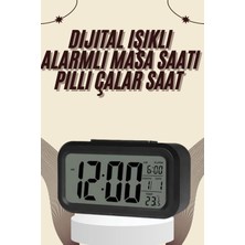 M Merc Giyim Dijital Masa Saati Termometreli Takvim Çalar Saat LED Ekran Pilli