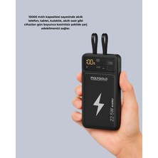 M Merc Giyim Powerbank Dahili Ekranlı 10000 Mah Çift Kablolu