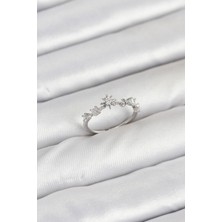 Pirinç Gümüş Renk Manifest Kadın Yüzük - Lisinya