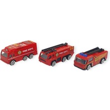 TeknoKapsül 3'lü Iş Makinaları Road Seti - Die Cast - DS044 - Itfaiye (Lisinya)