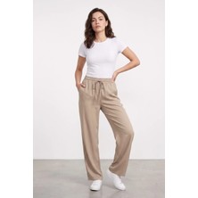Genius Store Kadın Pantolon Beli Lastikli Cepli Rahat Kalıp Kadın Spor Pantolon