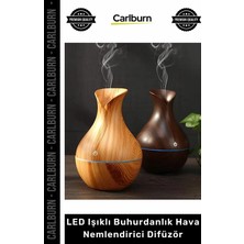 Carlburn Özel Üretim Ultrasonik Aromaterapi Ahşap Görünümlü LED Işıklı Buhurdanlık Hava Nemlendirici Difüzör