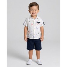 Ege Bebek Dar Kalıp! Erkek Çocuk Keten Gömlekli Yazlık Takım, 2-3-4-5 Yaş Keten Gömlekli, Şortlu Alt Üst Takım