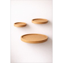 Orient Design Masif Ahşap Duvar Raf Seti 3'lü - Naturel