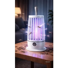 Abnturk Şarjlı Mor Işık Ledli Sinek Yokedici  Gece Lambası, Taşınabilir Elektrikli Geniş Alan Etkili