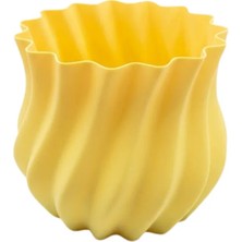 M Merc Giyim 3D Kıvrımlı Sarı Vazo Modern Dekoratif Ev Aksesuarı Şık Tasarım