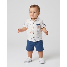 Ege Bebek Dar Kalıp! Erkek Çocuk Keten Gömlekli Yazlık Takım, 2-3-4-5 Yaş Keten Gömlekli, Şortlu Alt Üst Takım