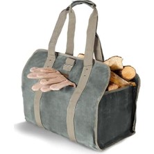 Freedom Books Fermuarlı Ağır Hizmet Çantası, 2in1, Şömine Odun Çantası, Waxed Kanvas, Yakacak Kütük Taşıma Depolama Çantası [şömine Odunluk Kamp Ateş Çukuru Odun Sobası Malzemeleri Çantası] - Timsah Yeşili