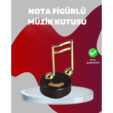 TeknoKapsül Altın Nota Figürlü Dönen Müzik Kutusu Dekoratif Music Box
