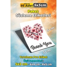 Sb Store Çiçek Temalı Hediye Paket Süsleme Etiketi  Model 98 - 95 Adet 5cm