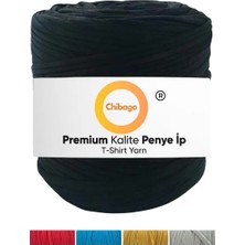Chibago Siyah Penye İp Premium - Geri Dönüşüm El Örgü İpi - Sepet, Çanta ve Puset Yapımı İçin Yumuşak ve Esnek Penye İp