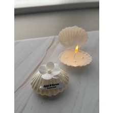 HS Gift And More Ortanca Çiçekli Istiridye Mum Söz Nişan Düğün Hediyelik 10 Adet
