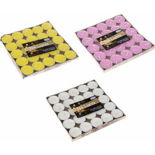 KULVARAVM 50 Li 4 Saat Yanan Tealight Mum Beyaz Tea Light 50 Adet Dekoratif Mum