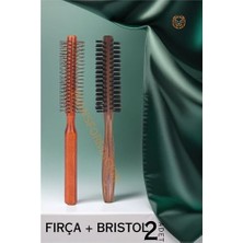 Pileli Store Turk Fön ve Tarama Fırçası Ahşap 2 Li Set