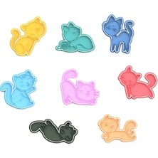 Hobist Kedili Kurabiye Kalıpları - Oyun Hamuru ve Şeker Hamuru Şekillendirici - Kesicili Set