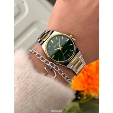 Ferucci Hasır Kordon Sarı/gümüş Bayan Kol Saati Bileklik Hediyeli