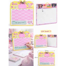 Admay Barbie 25X25 cm Haftalık Ders Programı Yazı Tahtası Çift Taraflı Silinebilir Kalemli Abaküslü
