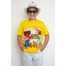 Book OrBook Super Mario Bricks %100 Pamuk Premium Kalite Çocuk Tişörtü (3-12 Yaş)