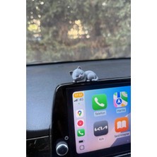 DecoVera 3 Adet Sevimli Mini Gri Yatan Kedi, Araba Süsü, Dekor, Masa Dekoru, Torpido Aksesuarı