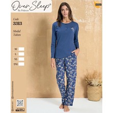 Sleep Poleren Lacıvert Modal Pijama Takım