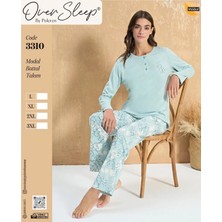 Sleep Poleren Mavi Modal Battal Pijama Takım