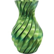 M Merc Giyim Yeşil Spiral 3D Baskı Vazo Estetik Modern Ev Ofis Dekoru