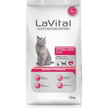 LaVital Somonlu Kısırlaştırılmış Yetişkin Kedi Maması 12 kg Kolay Sindirim ve Düşük Magnezyum