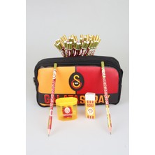 x Dekomus Lisanslı Galatasaray Parçalı Kalem Çantası, 2 Adet Kurşun Kalem, Silgi ve Kalemtraş Seti