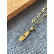 Aida Jewelss 925 Ayar Gümüş Mitolojik Ametist Taşlı Ay Döngüsü Gümüş Kolye 45CM