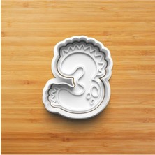 Hobist 3 Yaş Dinozor Desenli Doğum Günü Kurabiye Kurabiye ve Şeker Hamuru Kalıbı