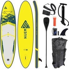 Nuem 10'6 (320X78X15CM) Şişme Sup Board - Stand Up Paddle Board - Başlangıç ve Orta Seviye Kürek Sörfü (Full Set - Aksesuarlar Dahildir) (Siyah)