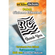 Sb Store Teşekkür Etiketi Thank You Ambalaj Hediye Süsleme Etiketi Model 101 - 95 Adet 5cm