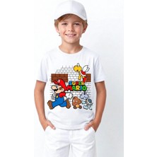 Book OrBook Super Mario Bricks %100 Pamuk Premium Kalite Çocuk Tişörtü (3-12 Yaş)