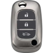 Midas Toptan Home Renault Fluence Uyumlu Silikon Oto Anahtar Kumanda Kabı Kılıf Gri