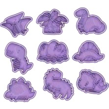 Hobist 9 Farklı Dinozor Kurabiye Kalıbı - Oyun Hamuru ve Şeker Hamuru Şekillendirici Kalıplar