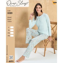 Sleep Poleren Mavi Modal Battal Pijama Takım