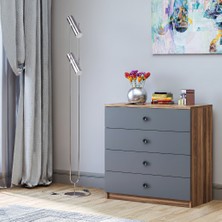 Gani Home Linea 4 Çekmeceli Şifonyer - Modern Yatak Odası Şifonyeri ve Saklama Dolabı