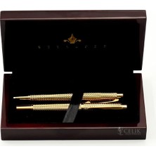 Steelpen World Serisi 273 Gold Dolma Kalem+Tükenmez Kalem Set Seti