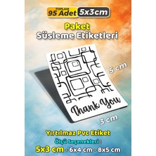 Sb Store Teşekkür Etiketi Thank You Ambalaj Hediye Süsleme Etiketi Model 109 - 95 Adet 5cm