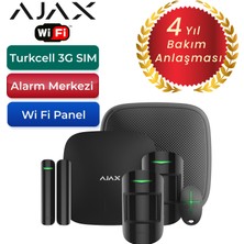 Ajax Hub Plus Wi Fi + 3g Sim Kartlı Alarm Seti Harici Siren Dahil 3 Dedektörlü Sistem – 1 Adet Manyetik ve 2 Adet Hareket Dedektörü - Siyah