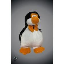 Sevimli Papyonlu Pelüş Penguen Oyuncak – Siyah Beyaz, Yumuşak Dokulu,şaşkın Göz Detaylı