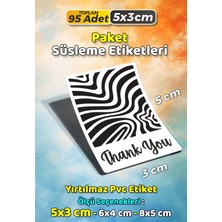 Sb Store Teşekkür Etiketi Thank You Ambalaj Hediye Süsleme Etiketi Model 100 - 95 Adet 5cm