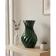 Midas Toptan Home 3D Spiral Yeşil Vazo Modern Tasarım Dekoratif Ev ve Ofis Aksesuarı