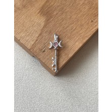 Aida Jewelss 925 Ayar Gümüş Ametist Taşlı Ay Döngüsü Anahtar Gümüş Kolye Ucu