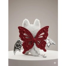 Pop Mart Sadece Kanat Dekoratif Kelebek Kanat Labubu Oyuncak Çocuk Aksesuar – Uyumlu 3D Baskı Figür Kanadı Bordo